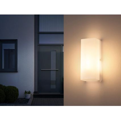 Globo - Zunanja stenska svetilka 1xE27/15W/230V IP44 bela