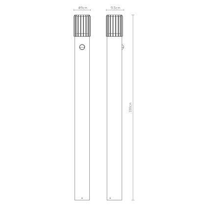 Globo - Zunanja svetilka s senzorjem 1xE27/15W/230V IP54 100 cm