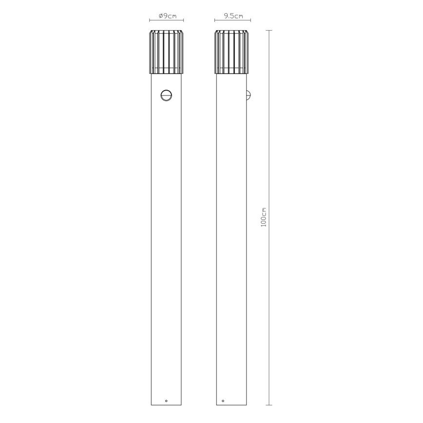 Globo - Zunanja svetilka s senzorjem 1xE27/15W/230V IP54 100 cm