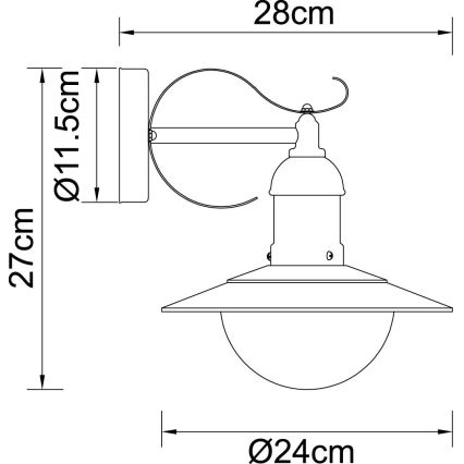 Globo - Zunanja stenska svetilka 1xE27/23W/230V IP44