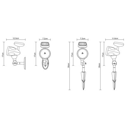 Globo - LED Solarna razsvetljava 3xLED/0,06W IP44