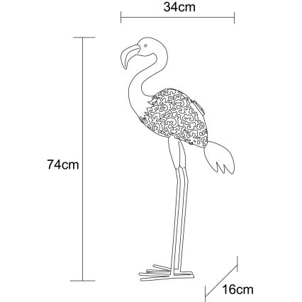 Globo - LED solarno svetilo LED/3V IP44 300 mAh flamingo