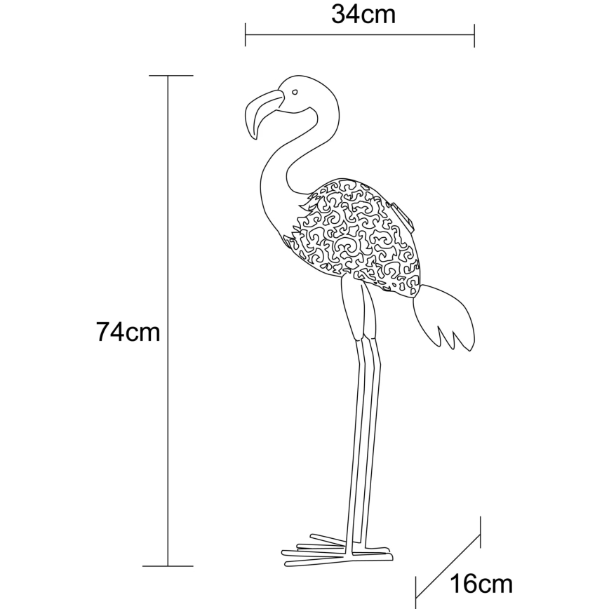 Globo - LED solarno svetilo LED/3V IP44 300 mAh flamingo