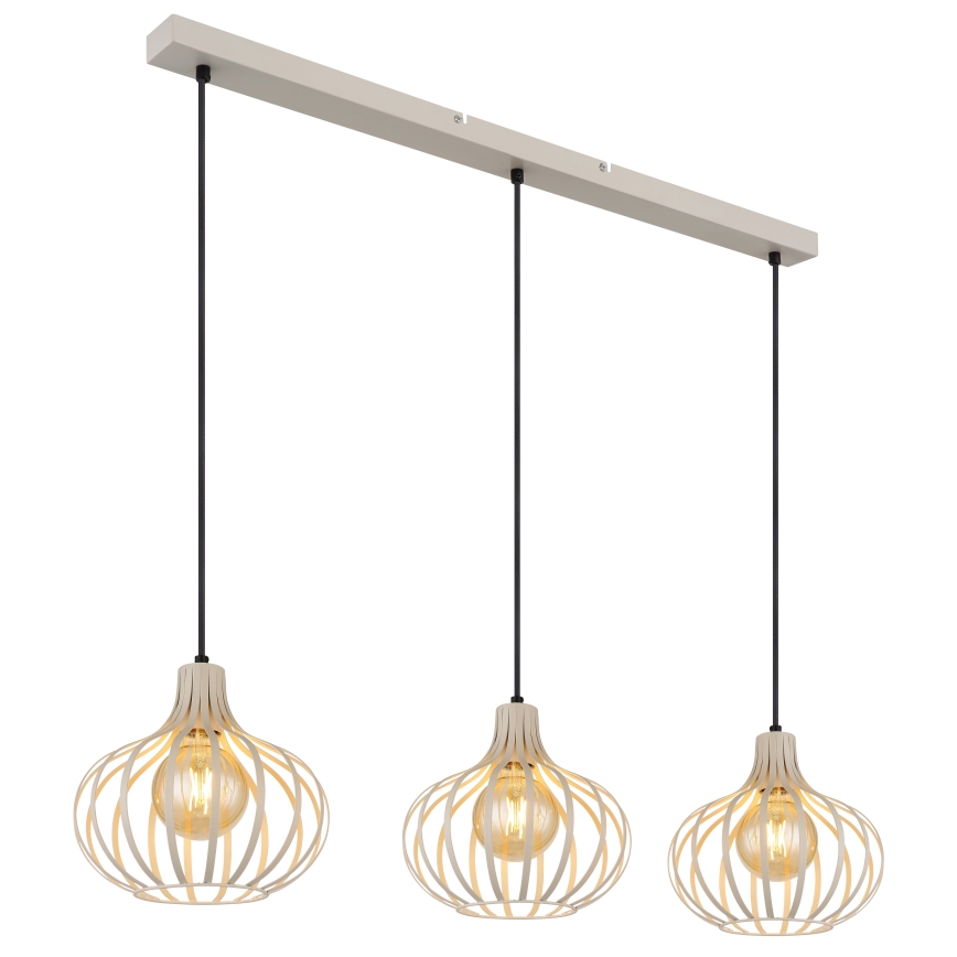 Globo - Lestenec na kablu 3xE27/40W/230V bež