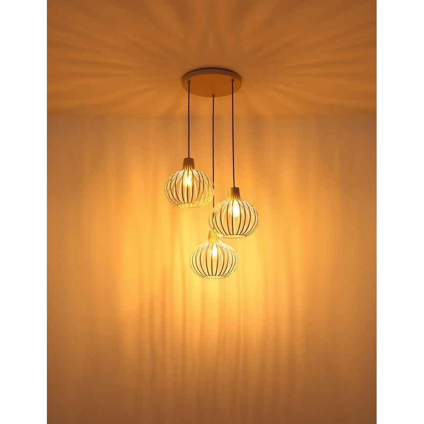 Globo - Lestenec na kablu 3xE27/40W/230V bež