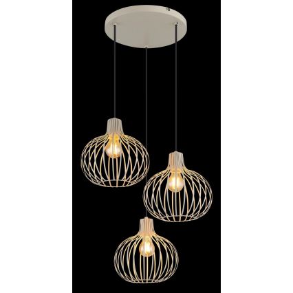 Globo - Lestenec na kablu 3xE27/40W/230V bež