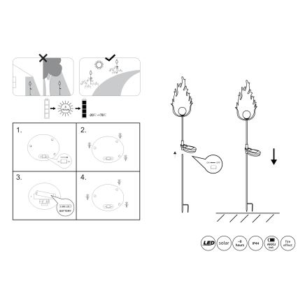 Globo - LED Solarna svetilka LED/0,04W/3V IP44