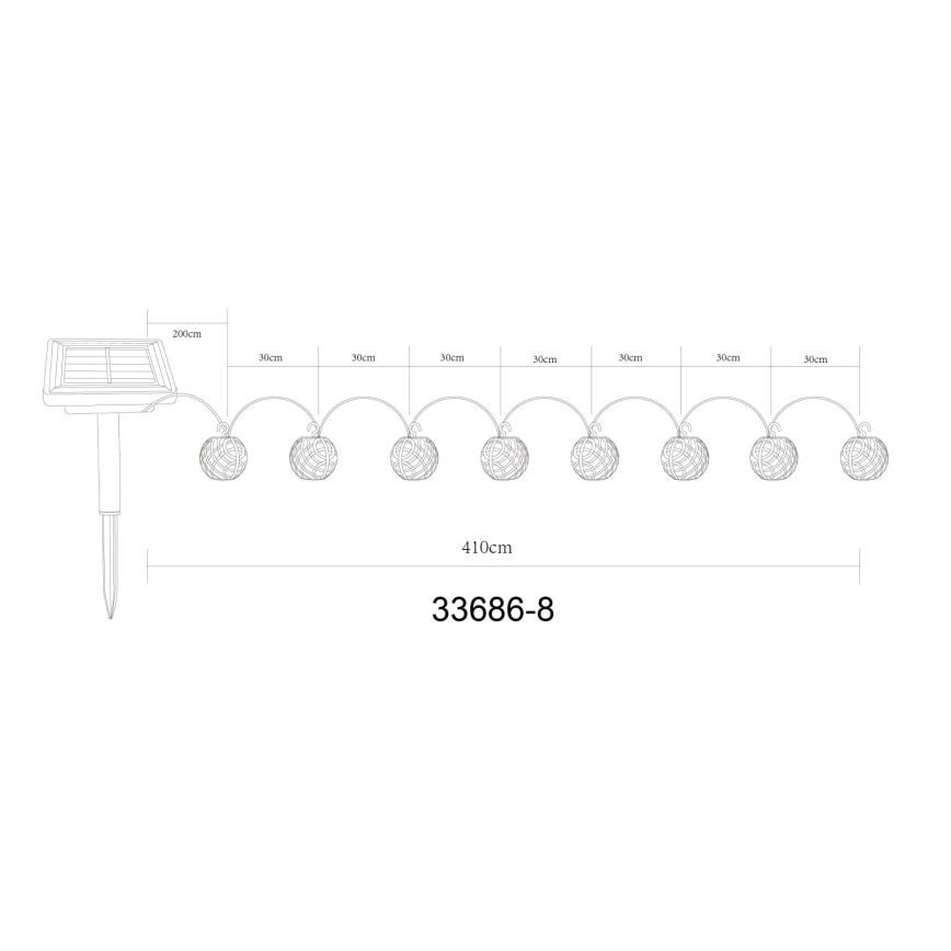 Globo - LED Solarna dekorativna veriga 98xLED/0,1W/3V 410 cm IP44