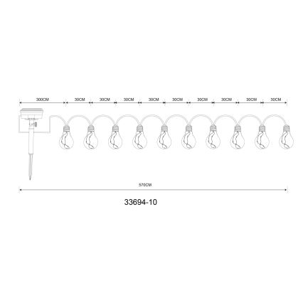 Globo - LED Solarna dekorativna veriga 50xLED/0,06W/3,2V 570 cm IP44