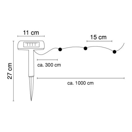 Globo - LED Solarna veriga 10 m 50xLED/2,4V IP44