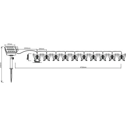 Globo - LED RGB Dekorativna veriga 10xLED/0,06W/3,2V 470 cm IP44