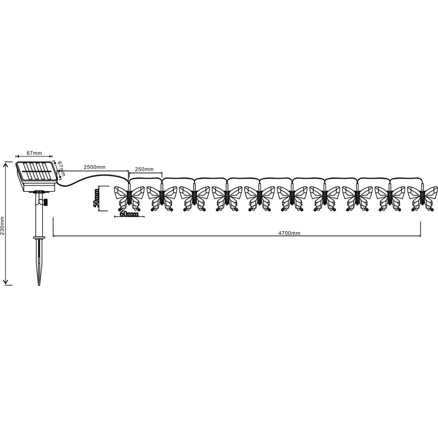Globo - LED RGB Dekorativna veriga 10xLED/0,06W/3,2V 470 cm IP44