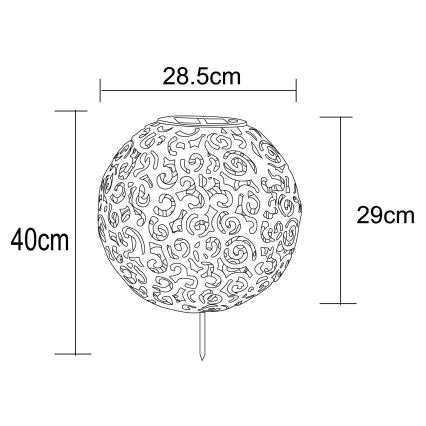 Globo - Solarna svetilka LED/0,06W/1,2V rja IP44 285x400 mm