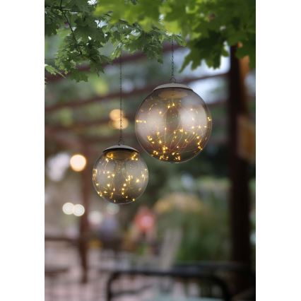 Globo - LED Solarni lestenec na verigi 20xLED/0,06W/1,2V pr. 15 cm IP44 600 mAh
