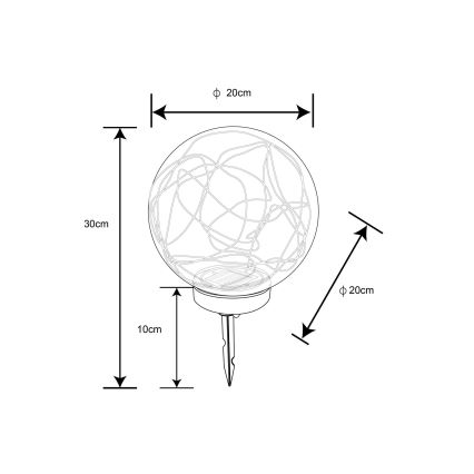 Globo - LED Solarna svetilka 30xLED/0,06W/1,2V pr. 20 cm IP44