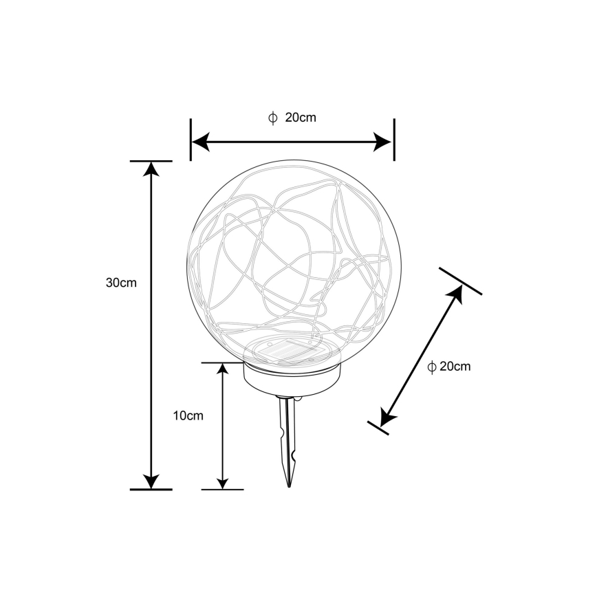 Globo - LED Solarna svetilka 30xLED/0,06W/1,2V pr. 20 cm IP44