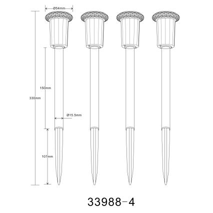 Globo - SET 4x LED Solarna svetilka LED/0,06W/1,2V IP44