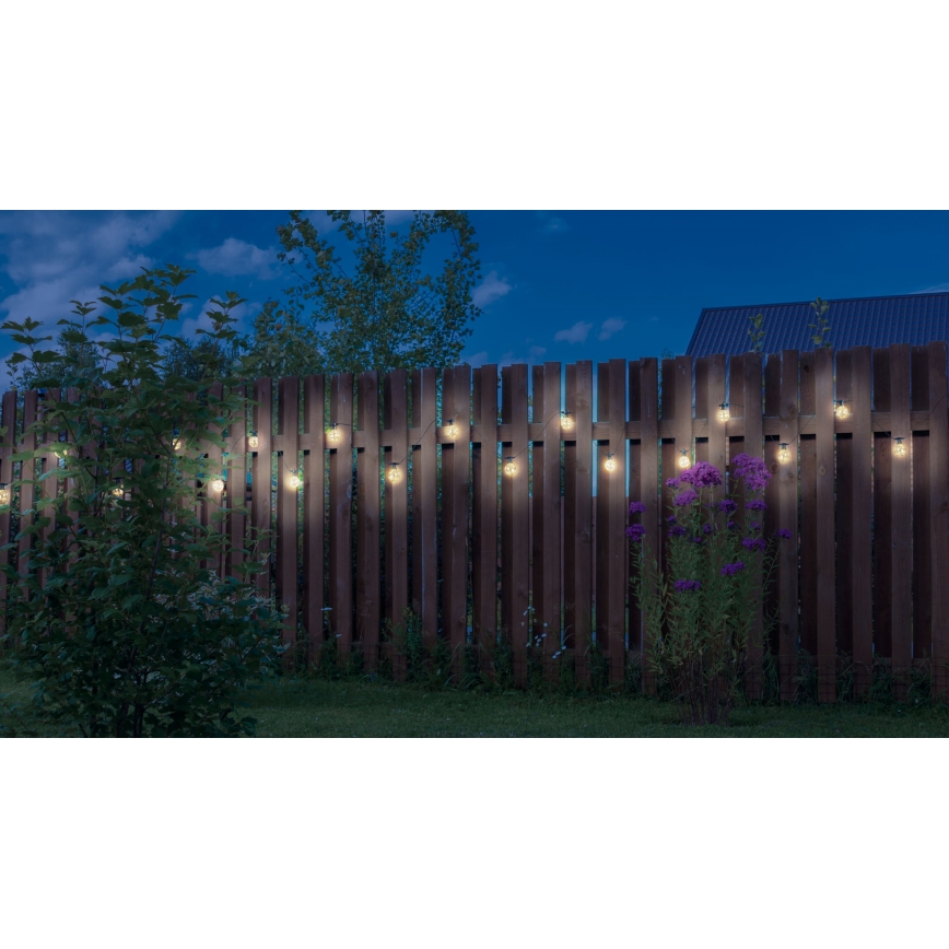 Globo - LED Zunanja dekorativna veriga 10xLED/0,27W/230V 7,5 m IP44 črna