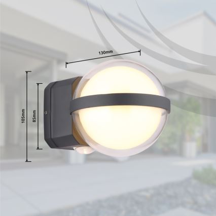 Globo - LED Zunanja stenska svetilka LED/12W/230V IP54 črna