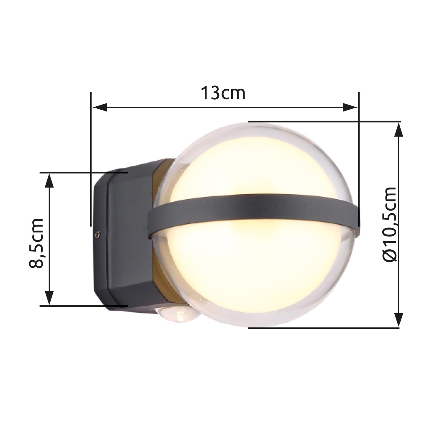 Globo - LED Zunanja stenska svetilka LED/12W/230V IP54 črna