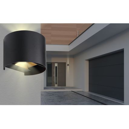 Globo - LED Zunanja stenska svetilka 2xLED/3W/230V IP44 črna