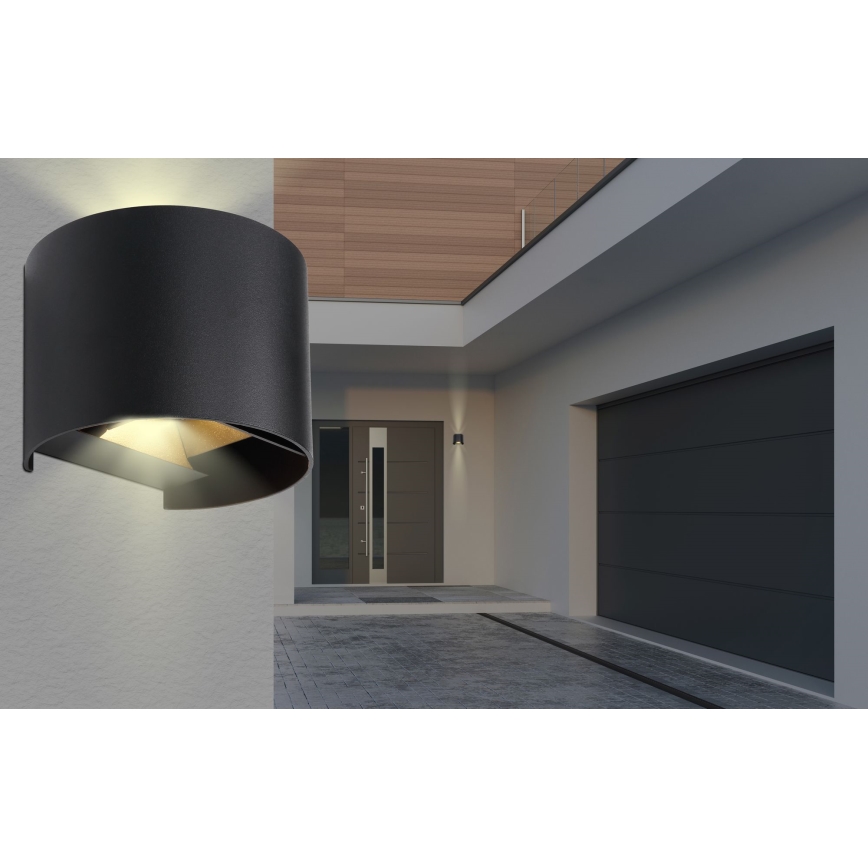 Globo - LED Zunanja stenska svetilka 2xLED/3W/230V IP44 črna