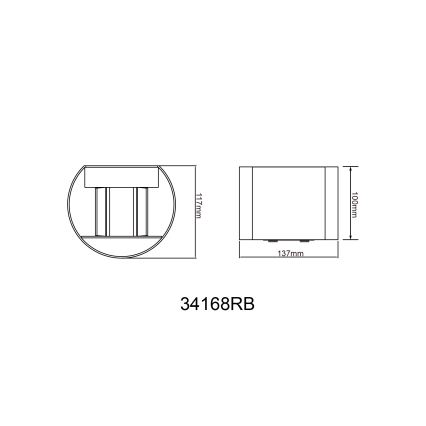 Globo - LED Zunanja stenska svetilka 2xLED/3W/230V IP44 črna