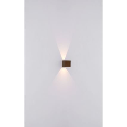 Globo - LED Zunanja stenska svetilka 2xLED/3W/230V IP44 rjava
