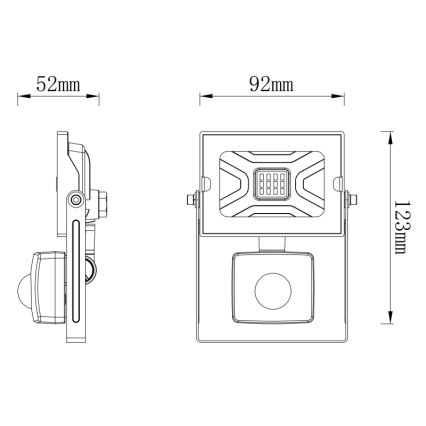 Globo - LED Reflektor s senzorjem LED/10W/230V IP44