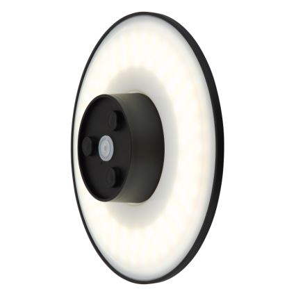 Globo - LED Zunanja stenska svetilka LED/15W/230V 3000/4000/6000K pr. 25,2 cm IP44 črna