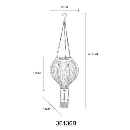 Globo - Viseča solarna dekoracija 20xLED/0,5W/3V IP44 leteči balon