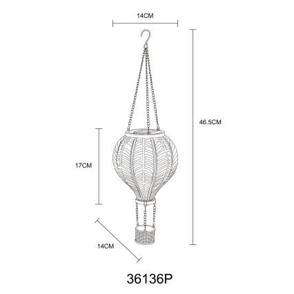 Globo - LED Viseča solarna dekoracija 20xLED/0,5W/3V IP44 leteči balon