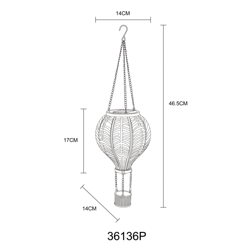 Globo - LED Viseča solarna dekoracija 20xLED/0,5W/3V IP44 leteči balon
