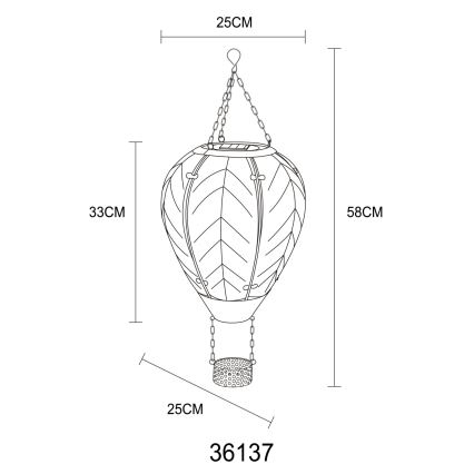 Globo - LED Viseča solarna dekoracija 24xLED/0,2W/3V IP44 leteči balon