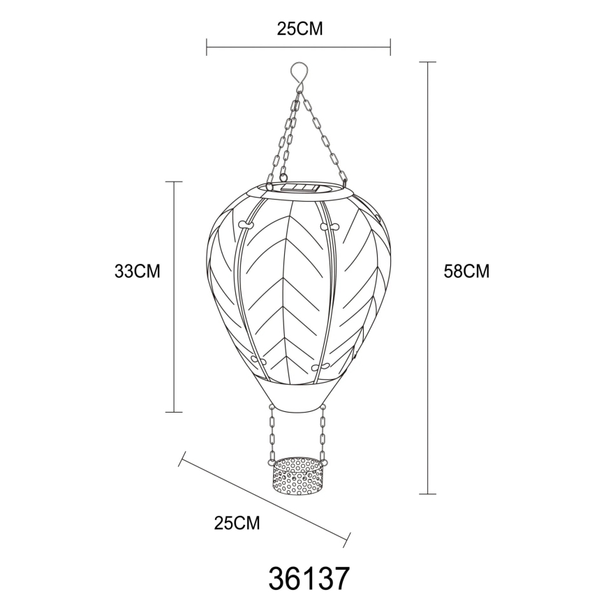 Globo - LED Viseča solarna dekoracija 24xLED/0,2W/3V IP44 leteči balon