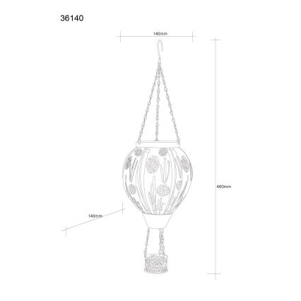 Globo - LED Viseča solarna dekoracija 12xLED/0,02W/3V IP44 leteči balon