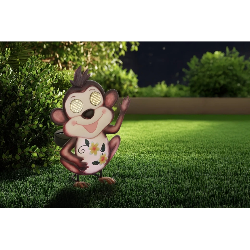 Globo - LED solarna svetilka 104xLED/3V IP44 300 mAh v obliki opice