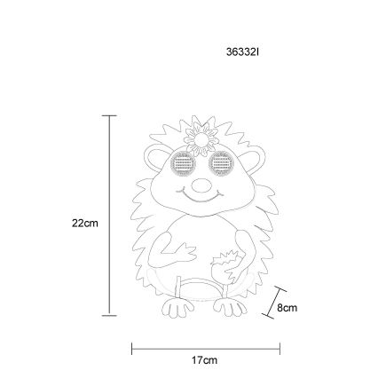 Globo - LED solarno svetilo 104xLED/3V IP44 300 mAh ježek