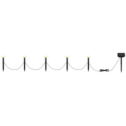 Globo - LED sončni niz 5xLED/3V IP44 300 mAh 2,2 m cvetki