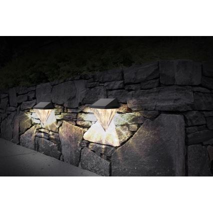 Globo - SET 2x LED Solarna stenska svetilka LED/0,5W/3V IP44 600 mAh