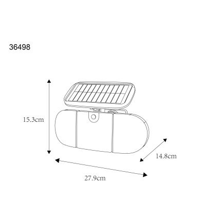 Globo - LED solarna svetilka s senzorjem LED/3,7V IP44 2000 mAh