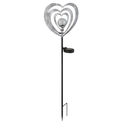 Globo - LED solarno svetilo LED/3V IP44 300 mAh srebrno srce