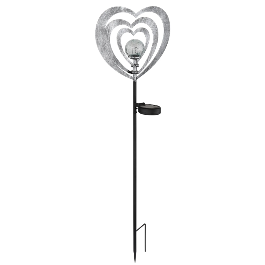 Globo - LED solarno svetilo LED/3V IP44 300 mAh srebrno srce