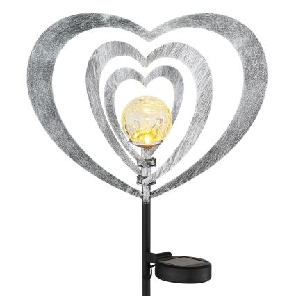 Globo - LED solarno svetilo LED/3V IP44 300 mAh srebrno srce