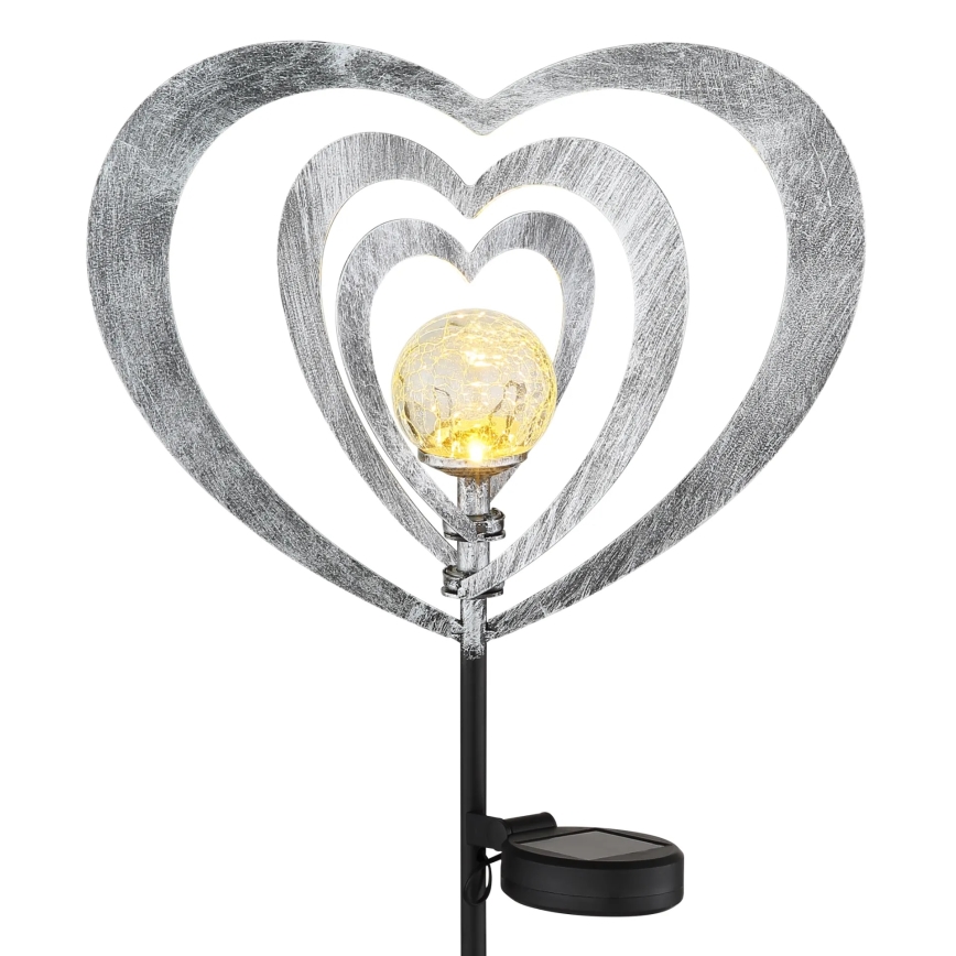 Globo - LED solarno svetilo LED/3V IP44 300 mAh srebrno srce