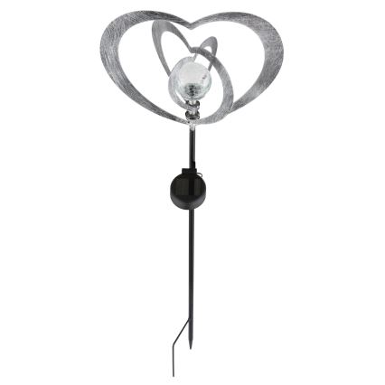 Globo - LED solarno svetilo LED/3V IP44 300 mAh srebrno srce