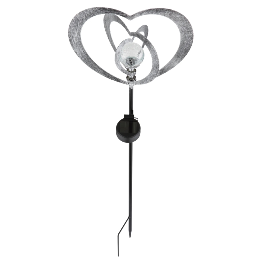 Globo - LED solarno svetilo LED/3V IP44 300 mAh srebrno srce