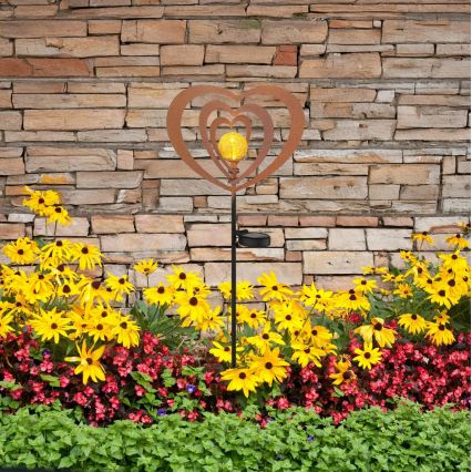 Globo - LED sončna svetilka LED/3V IP44 300 mAh zarjavljeno srce