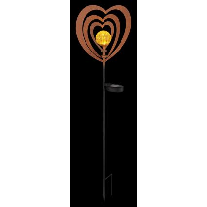 Globo - LED sončna svetilka LED/3V IP44 300 mAh zarjavljeno srce