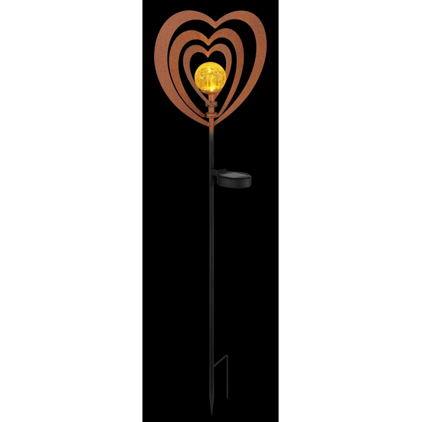 Globo - LED sončna svetilka LED/3V IP44 300 mAh zarjavljeno srce